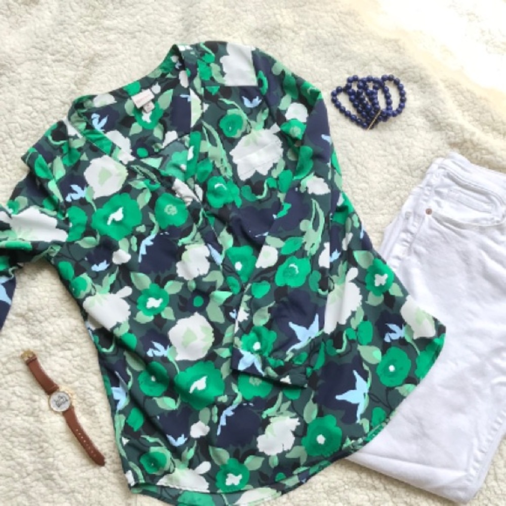 Silky floral blouse